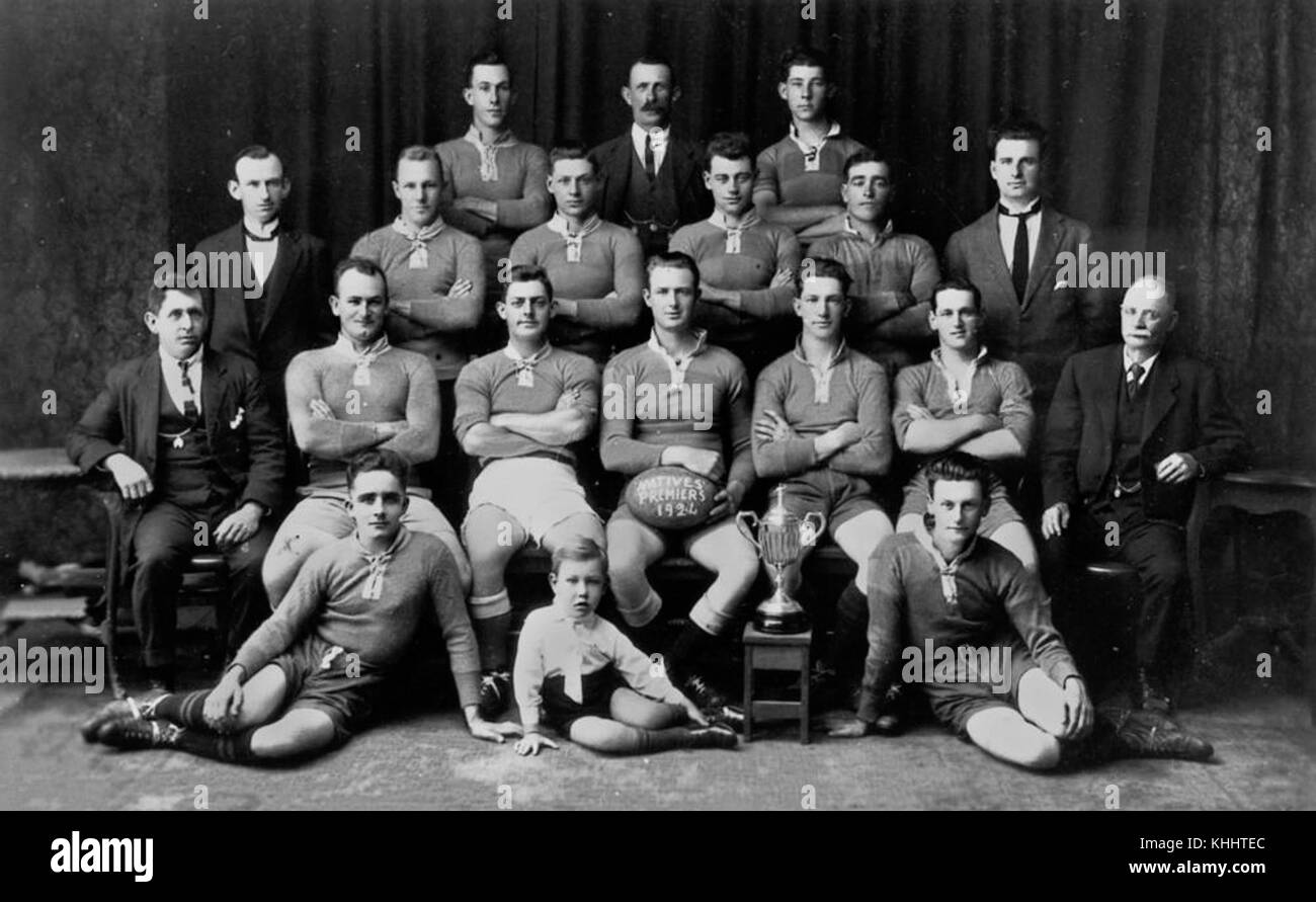 1 168655 Maryborough Eingeborenen Rugby League Football Club, Premieren in 1924 Stockfoto