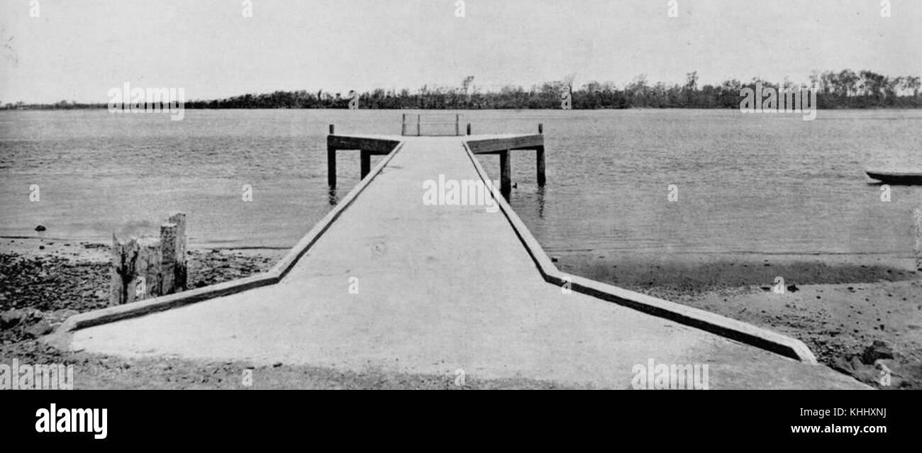 2 203051 Neue Stahlbeton Steg an der Mündung der Cabbage Tree Creek, 1920 Stockfoto