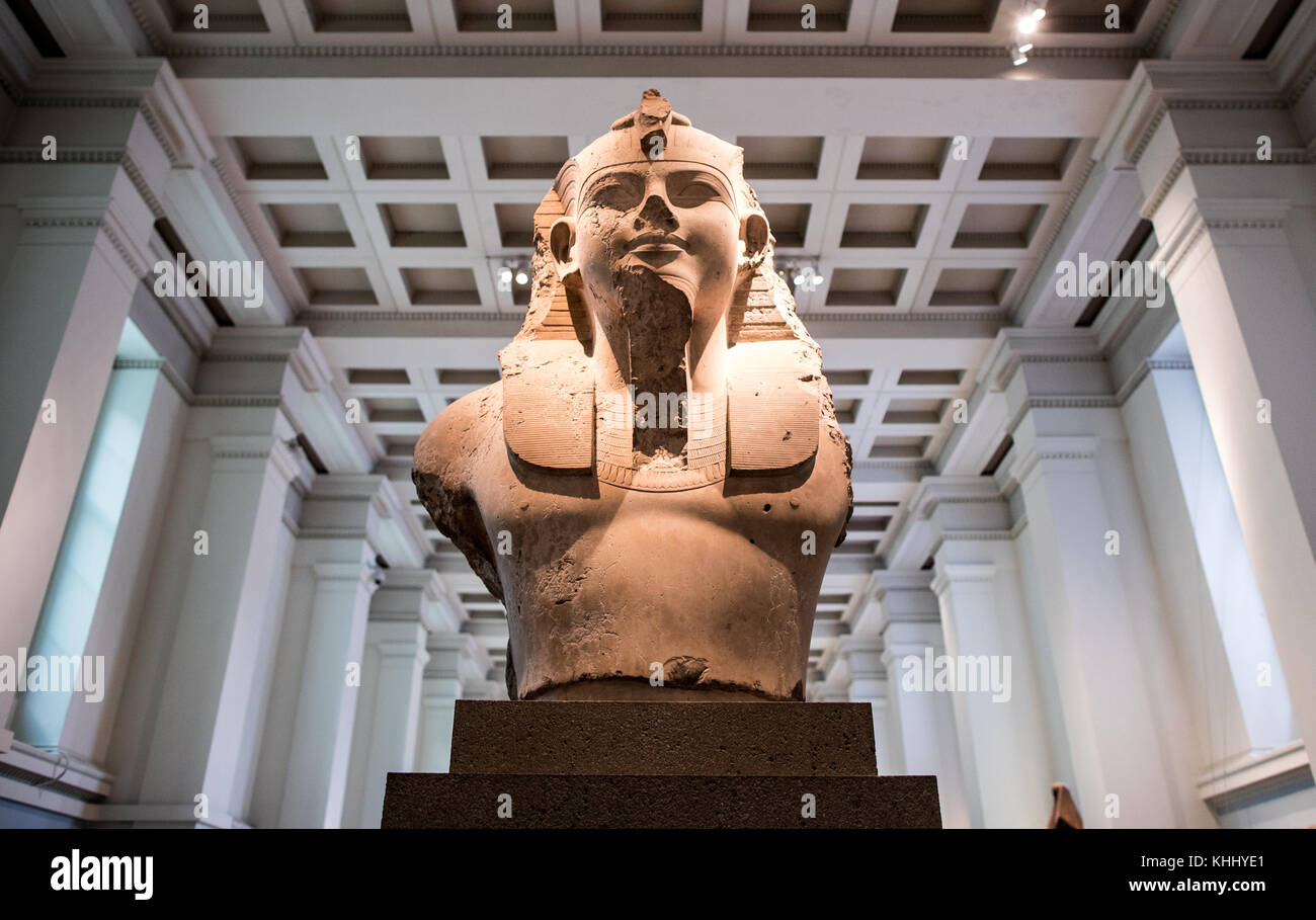 Stein gemeißelt Pharao Kopf British Museum London Stockfoto