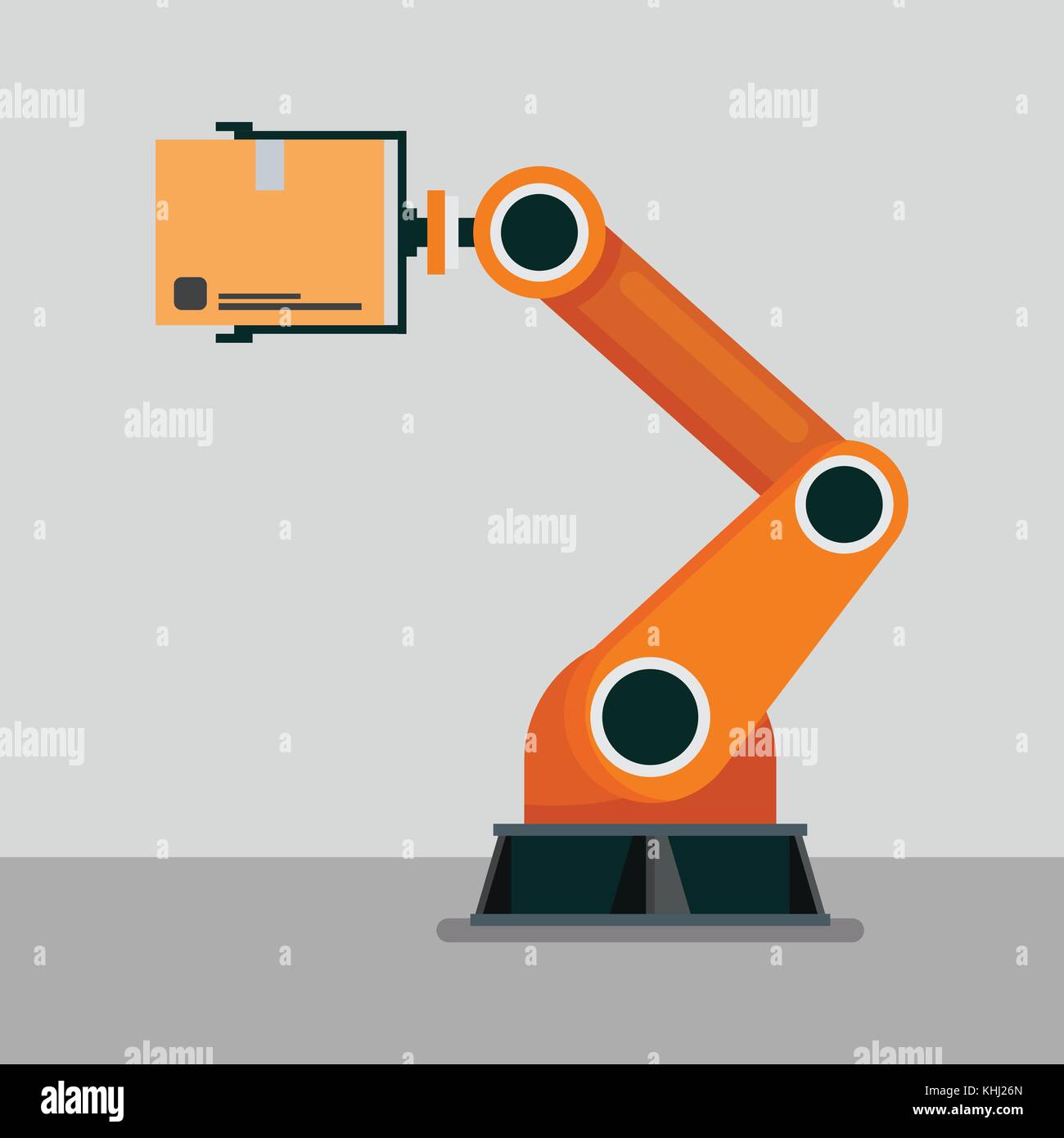 Industrielle mechanische Roboterarm. Vector Illustration Stock Vektor