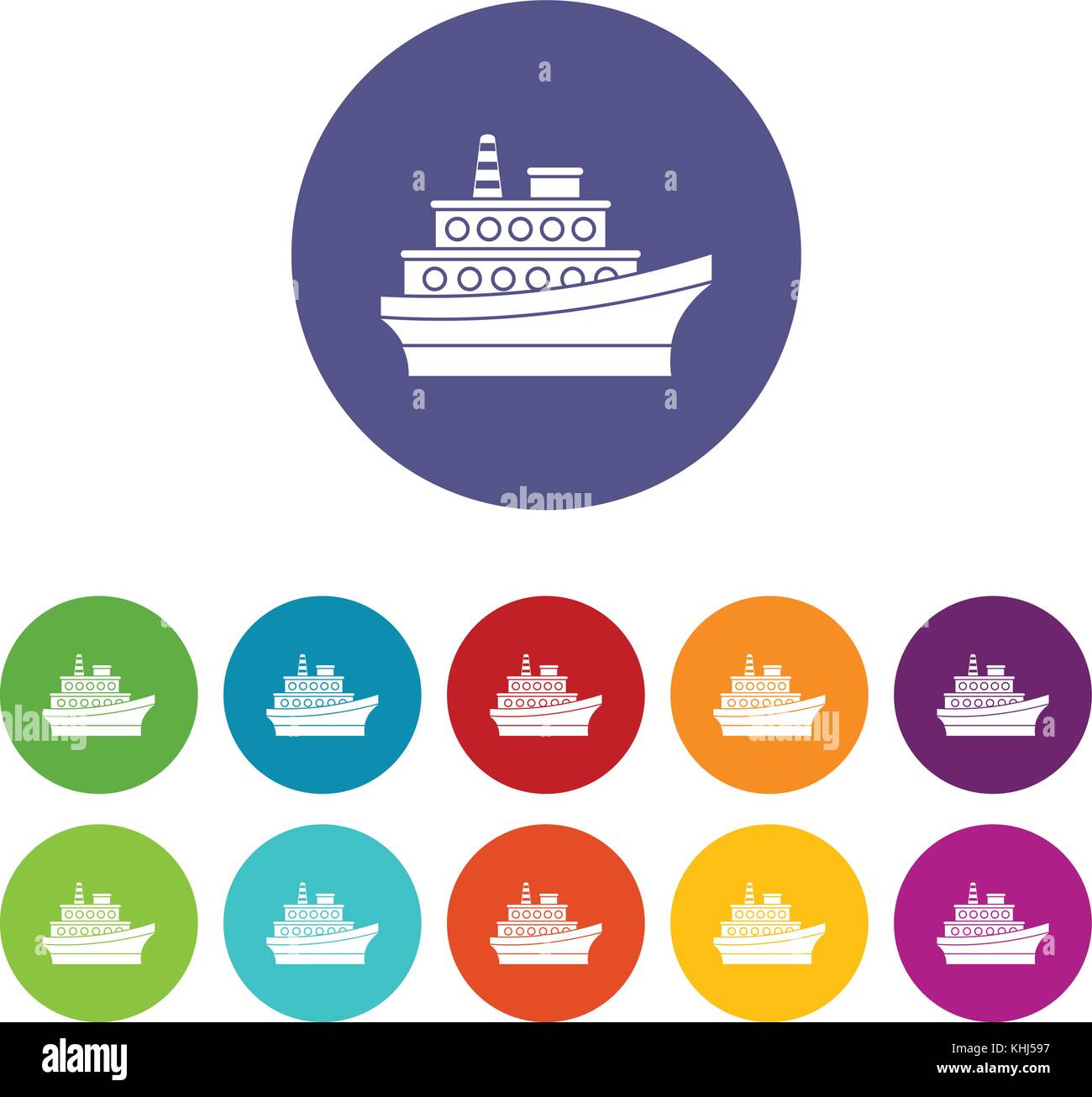 Großes Schiff Symbole gesetzt Alamy