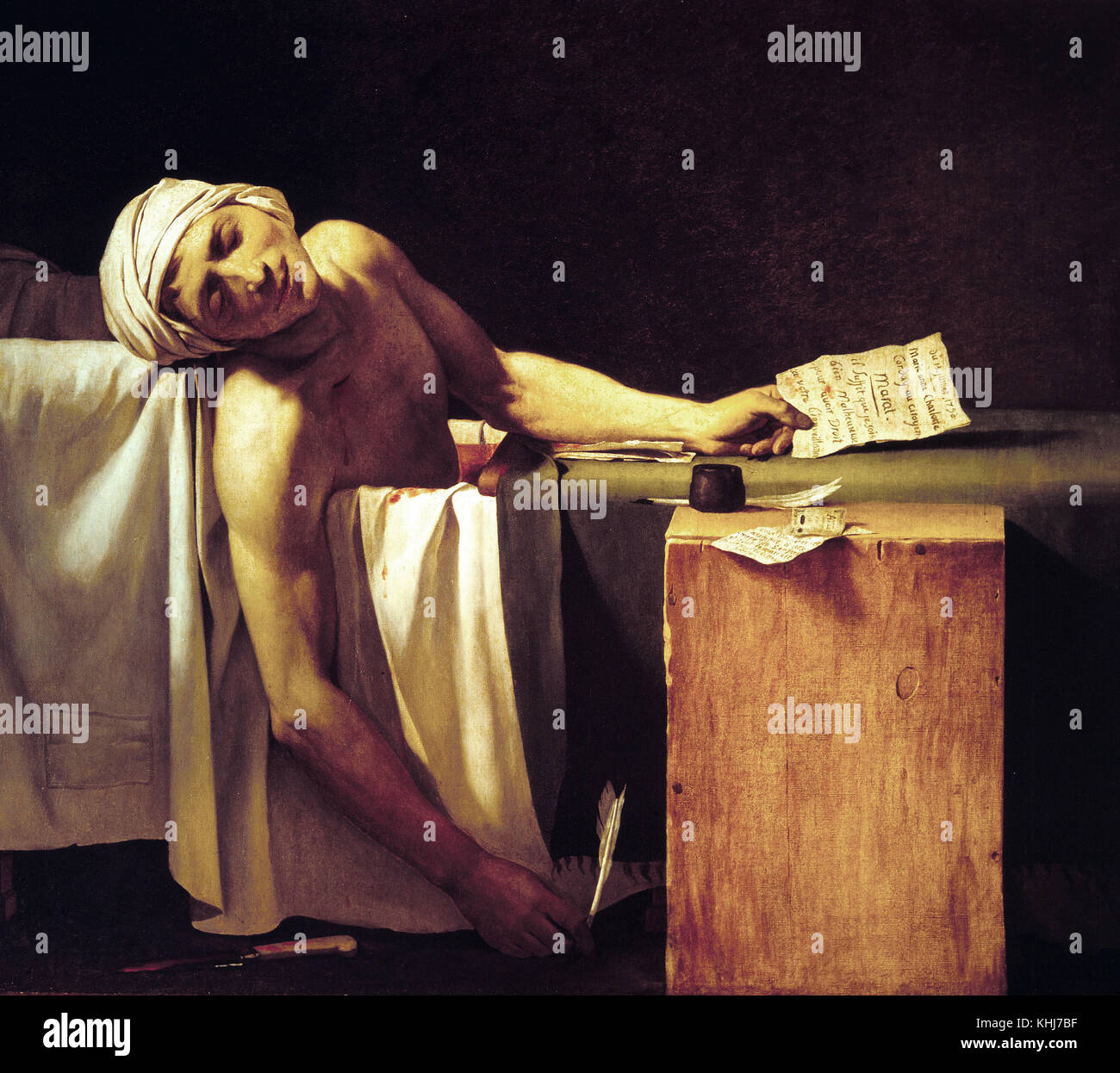 Studio von Jacques Louis David Marat ermordet, 13. Juli 1793 Stockfoto