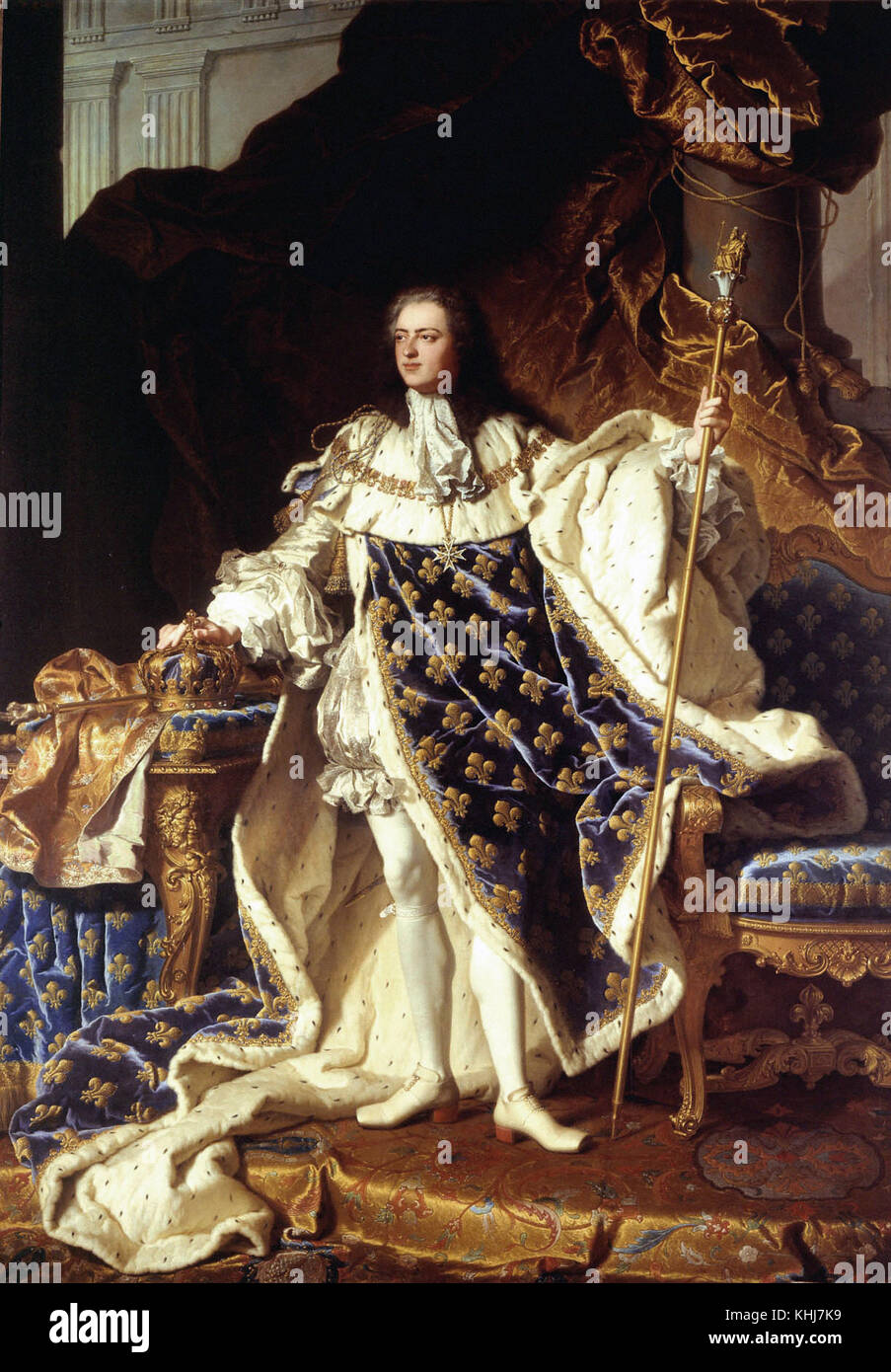 Rigaud Hyacinthe - Portrait von Louis XV, der König von Frankreich im Coronation dress - 1730 Stockfoto