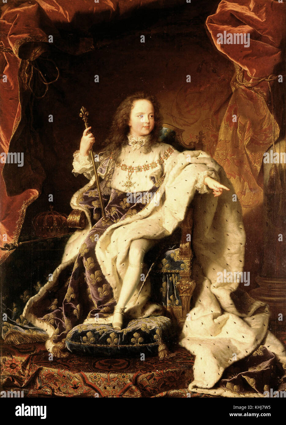 Hyacinthe Rigaud - Portrait von Louis XV Kind König von Frankreich im Coronation dress - 1715 Stockfoto