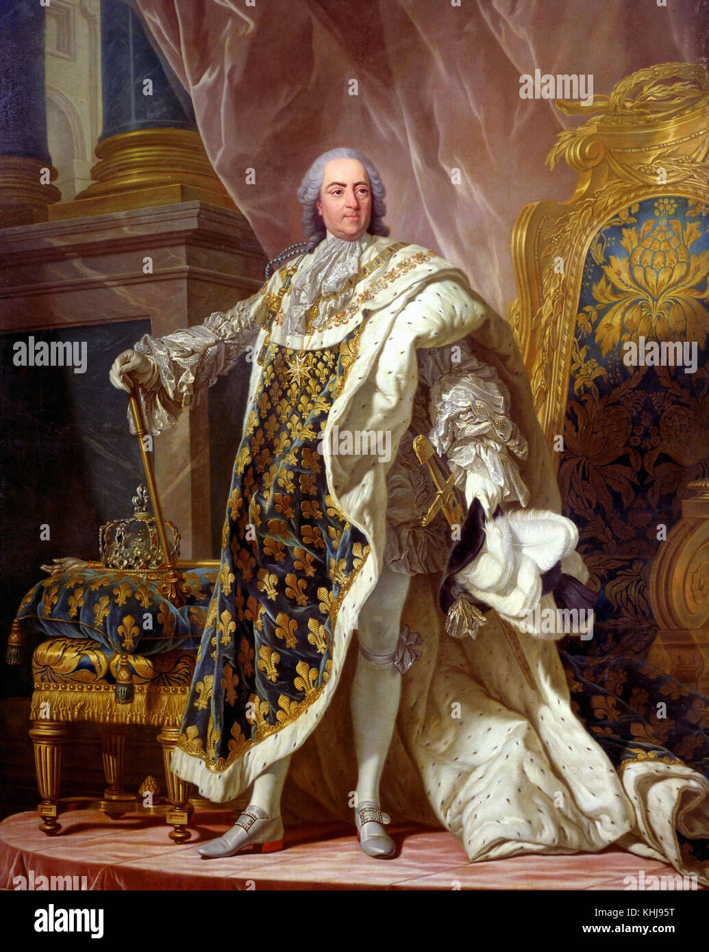 Louis Michel van Loo-Portrait von Louis XV 18. Stockfoto