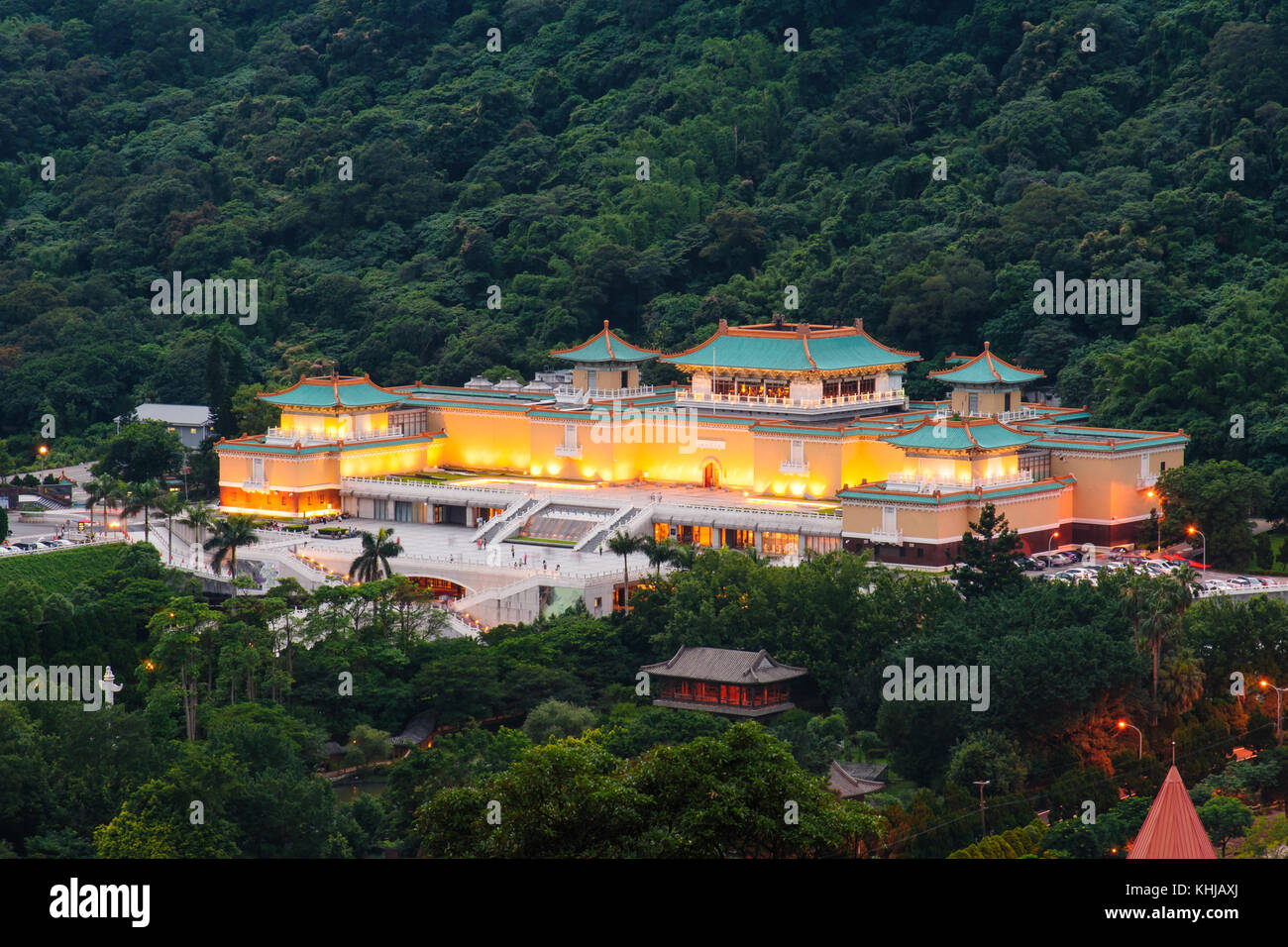 Nacht Blick auf Nationale Palastmuseum in Taipeh Stockfoto
