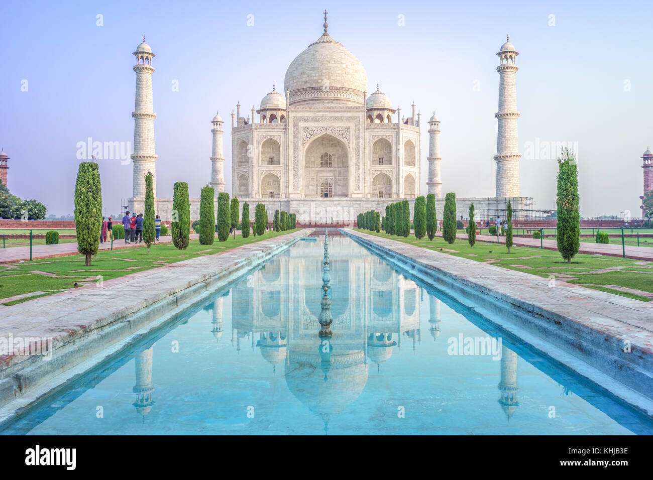 Fassade Ansicht des Taj Mahal in Agra, Indien Stockfoto
