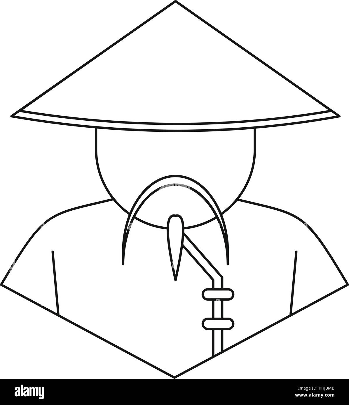 Chinese Symbol, outline Style Stock Vektor