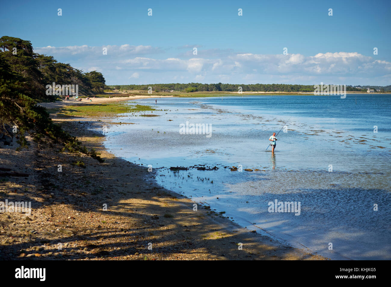 Halbinsel Pen Bron in der Nähe von Guerande in der Loire-atlantischen Region der Bretagne. Stockfoto