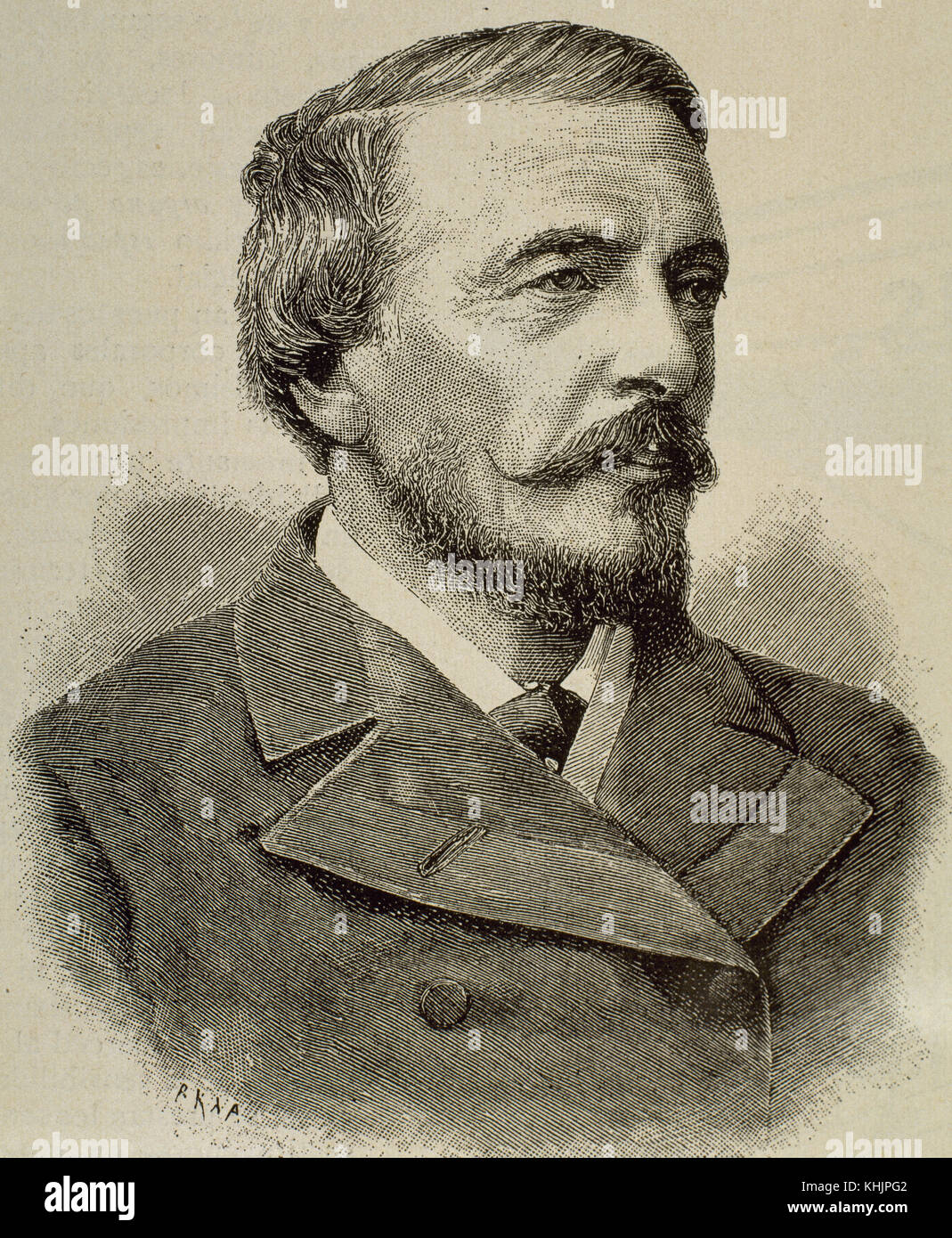 Frederick Temple Hamilton-Temple-Blackwood, 1 Dufferin und Ava (1826-1902). Britische Diplomaten, Beamten und prominentes Mitglied der viktorianischen Gesellschaft. Porträt. Gravur. Stockfoto