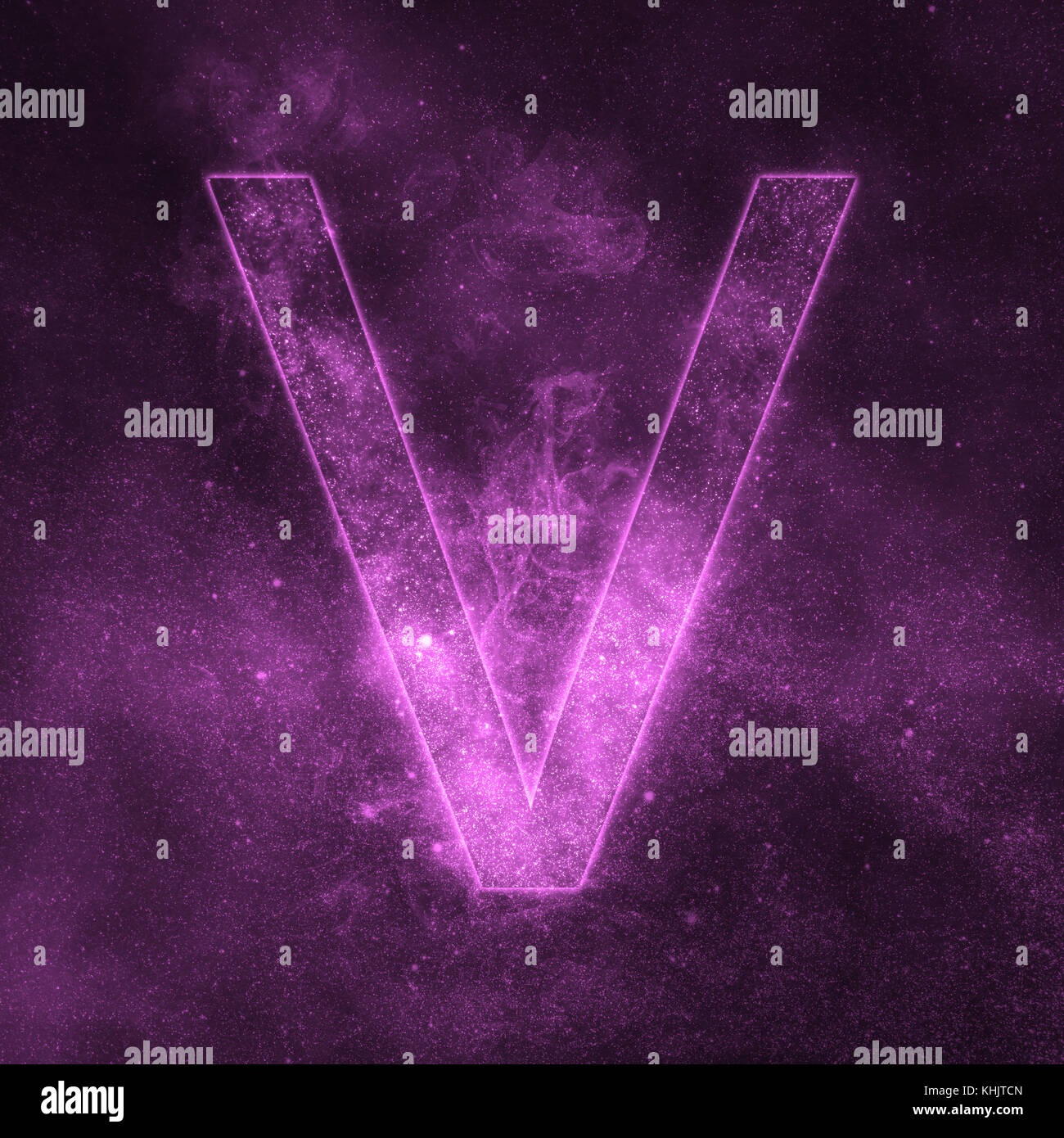 Buchstabe V Alphabet Symbol Platz Schreiben Nachthimmel Schreiben Stockfotografie Alamy