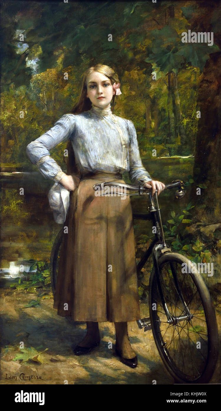 Bicycle au Vésinet - Fahrrad an Vésinet 1903 Leon Francois Comerre 1850-1916 Frankreich Französisch Stockfoto