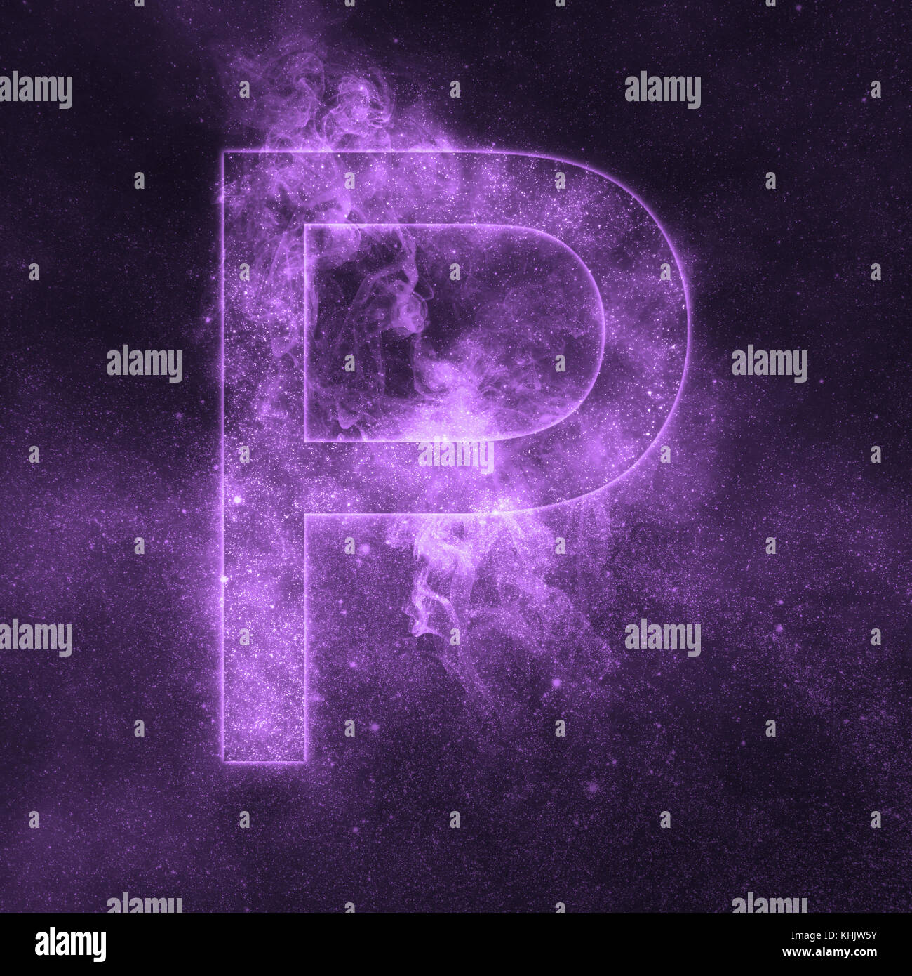 Buchstabe P Alphabet Symbol Platz Schreiben Nachthimmel Schreiben Stockfotografie Alamy
