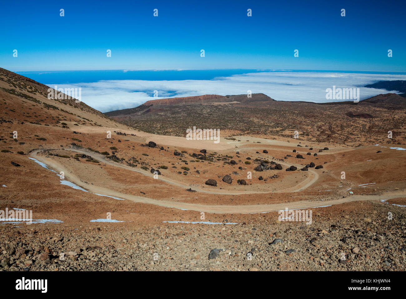 Pfad hinunter von Montana Blanca, Teneriffa, Spanien Stockfoto