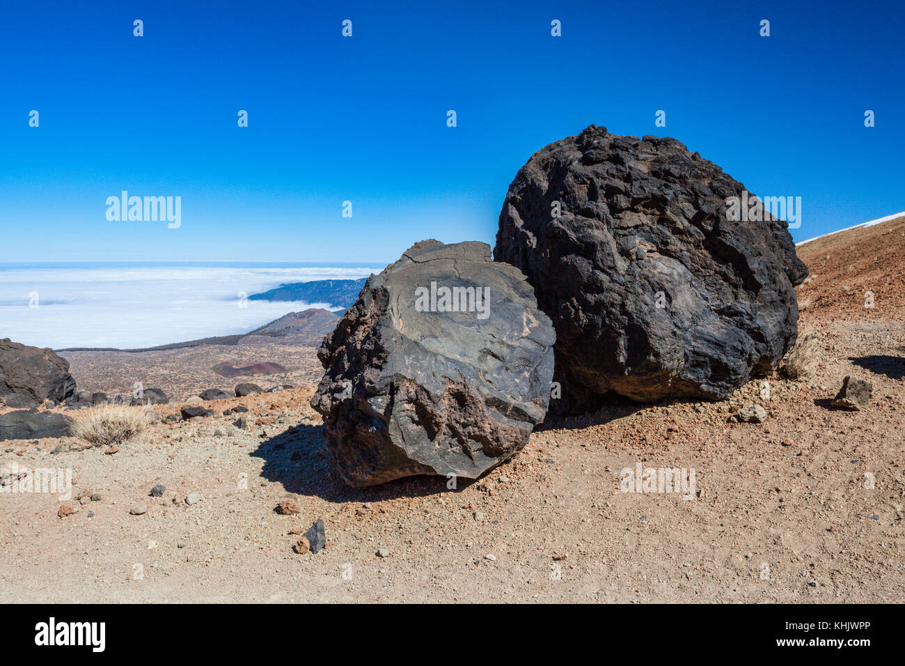 Lava-Akkreationsbälle im Teide-Nationalpark, Teneriffa, Spanien Stockfoto