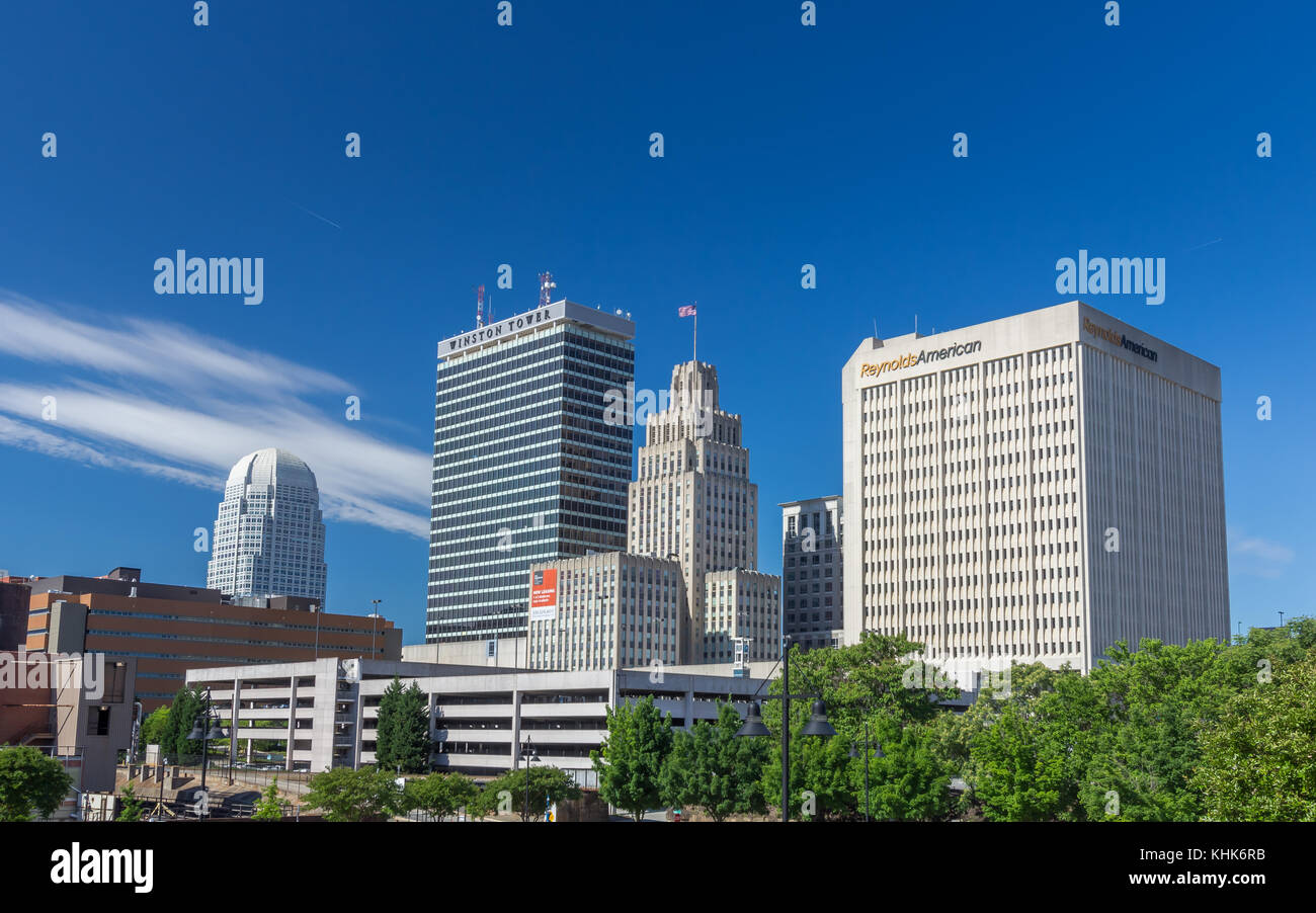 Downtown Winston-Salem in North Carolina. Stockfoto