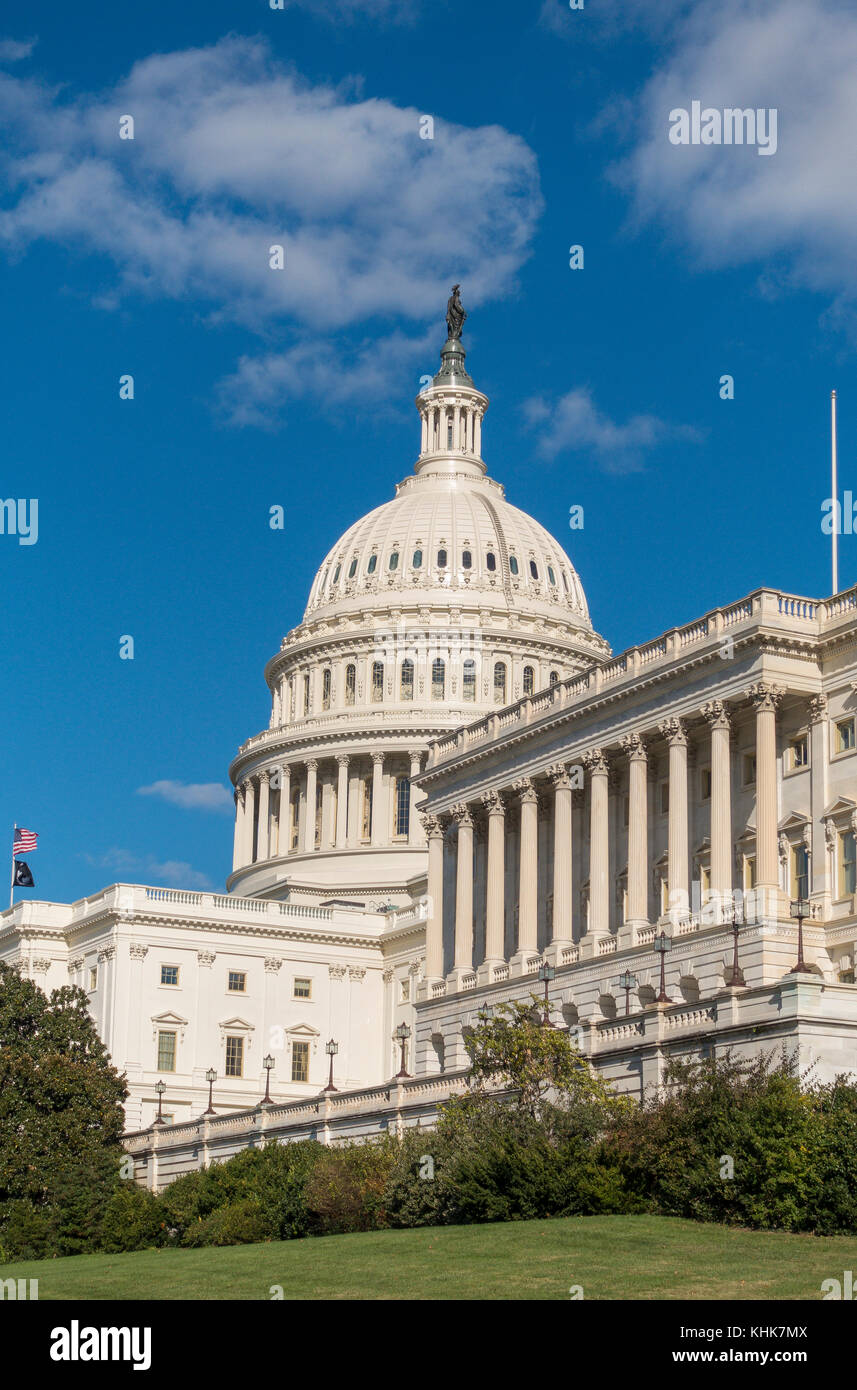 WASHINGTON, DC, USA - die Kapitolhalle der Vereinigten Staaten und das Repräsentantenhaus auf der rechten Seite. Stockfoto