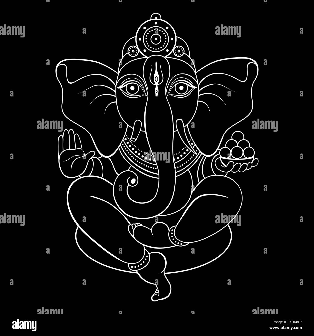 Ganapati Meditation im Lotussitz Stock Vektor