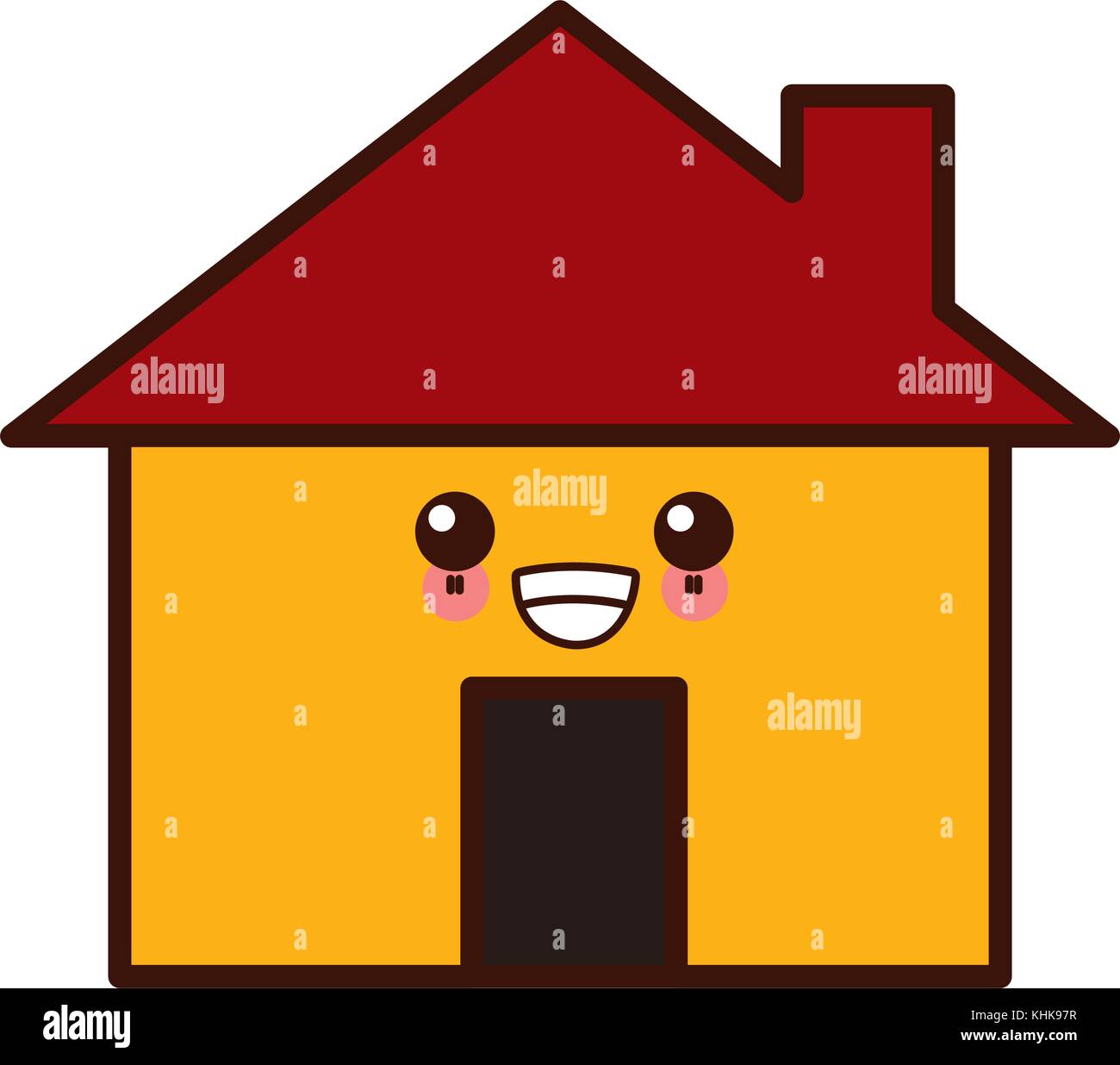 Immobilien Haus Kawaii Cute Cartoon Vektor Abbildung Bild