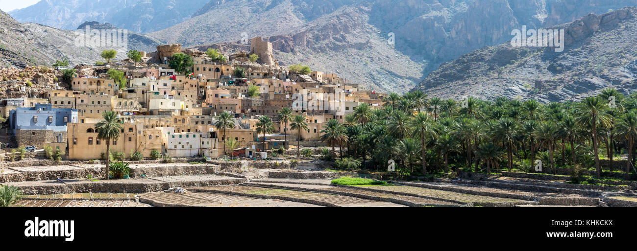 Dorf der kahlen sayt in den Bergen von Oman Stockfoto