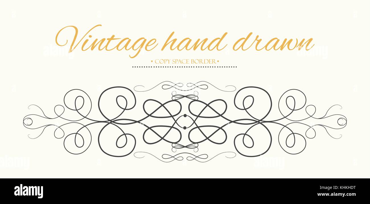 Vektor hand blüht gezeichnet, Text, Grafik Design Element. cute Designer, vintage Grenze. Hochzeit Einladungskarte, Seite Dekoration. calligrap Stock Vektor