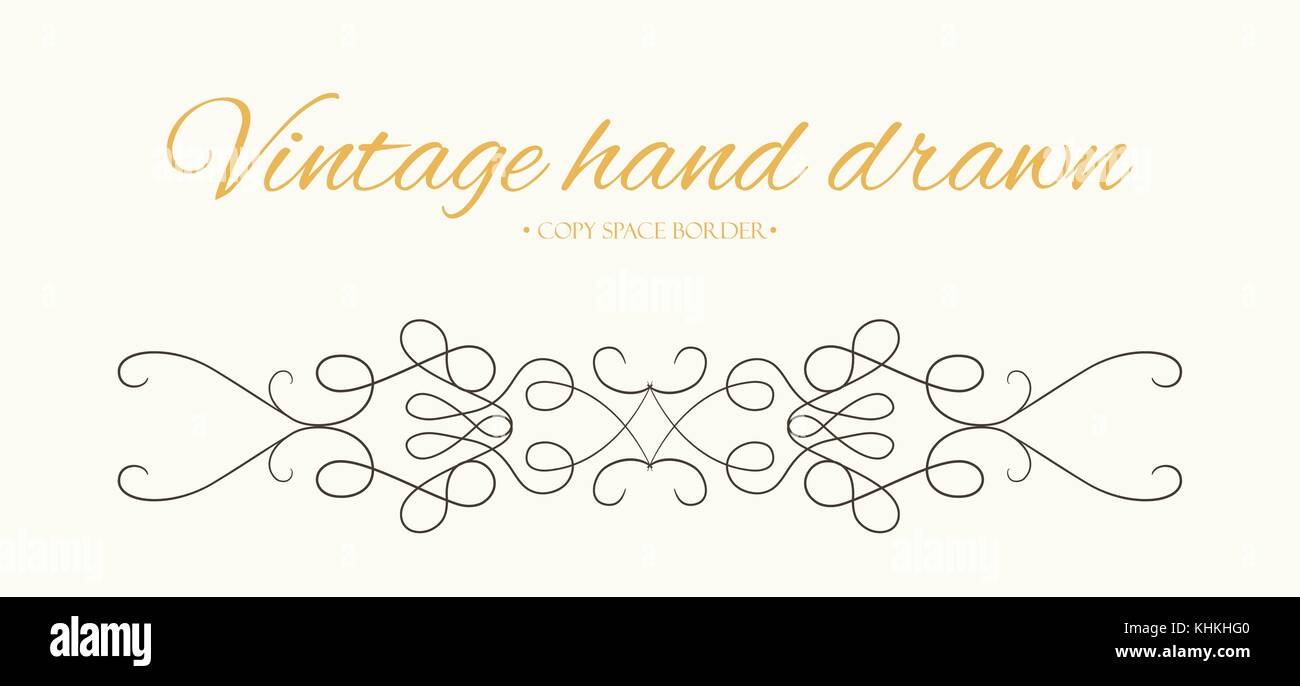 Vektor hand blüht gezeichnet, text Teiler grafik design Element. designer vintage Grenze. Hochzeit Einladungskarte Seite Dekoration. Kalligraphie elega Stock Vektor