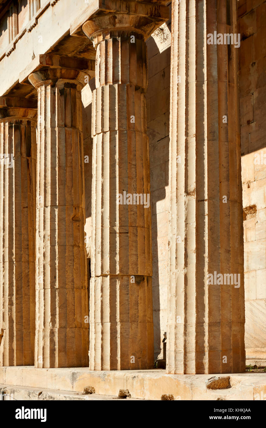 Alten Marmor, klassischen Säulen, Athen, Griechenland Stockfoto
