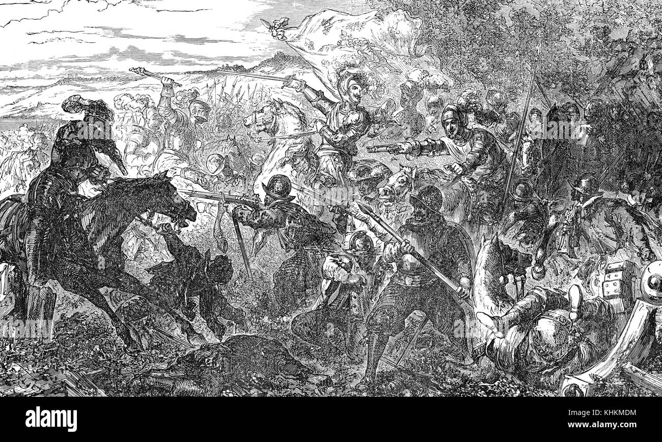 Der Krieg der drei Henrys, 1587-1589, Bürgerkriege in Frankreich als die Kriege der Religion bekannt Stockfoto