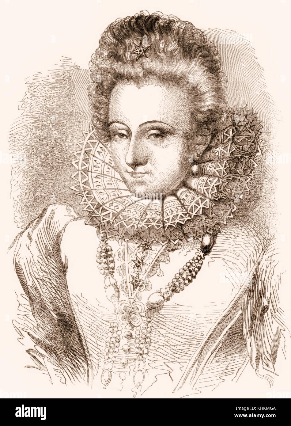 Gabrielle d'Estrées, 1573-1599, eine Geliebte, ein Vertrauter und Berater von Heinrich IV. von Frankreich Stockfoto