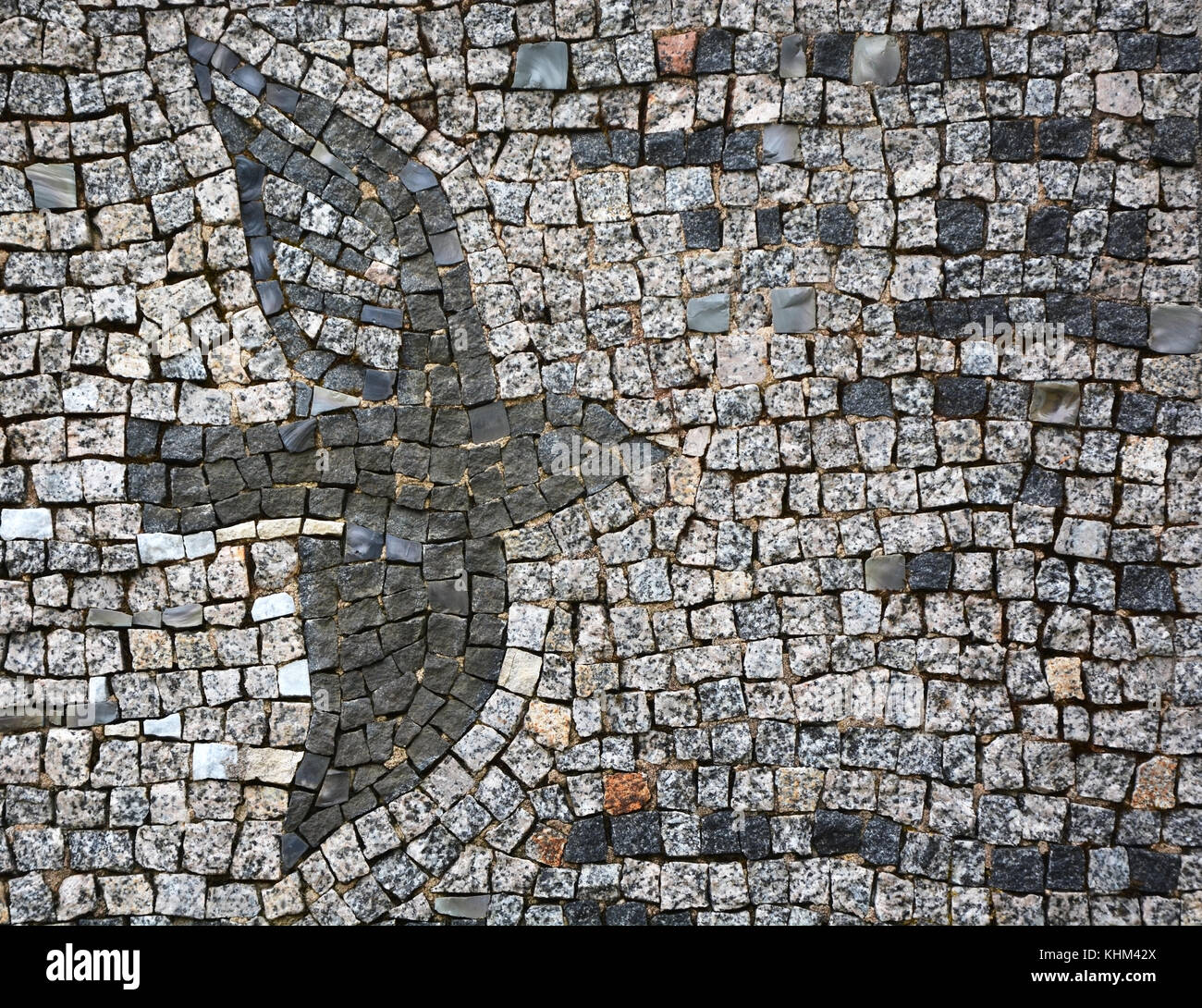 Vogel aus Mosaik. Bild kann als Hintergrund verwendet werden Stockfoto