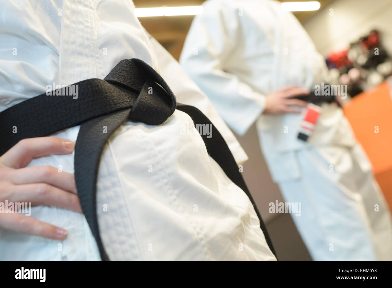 Nahaufnahme der Judo balck Belt Stockfoto