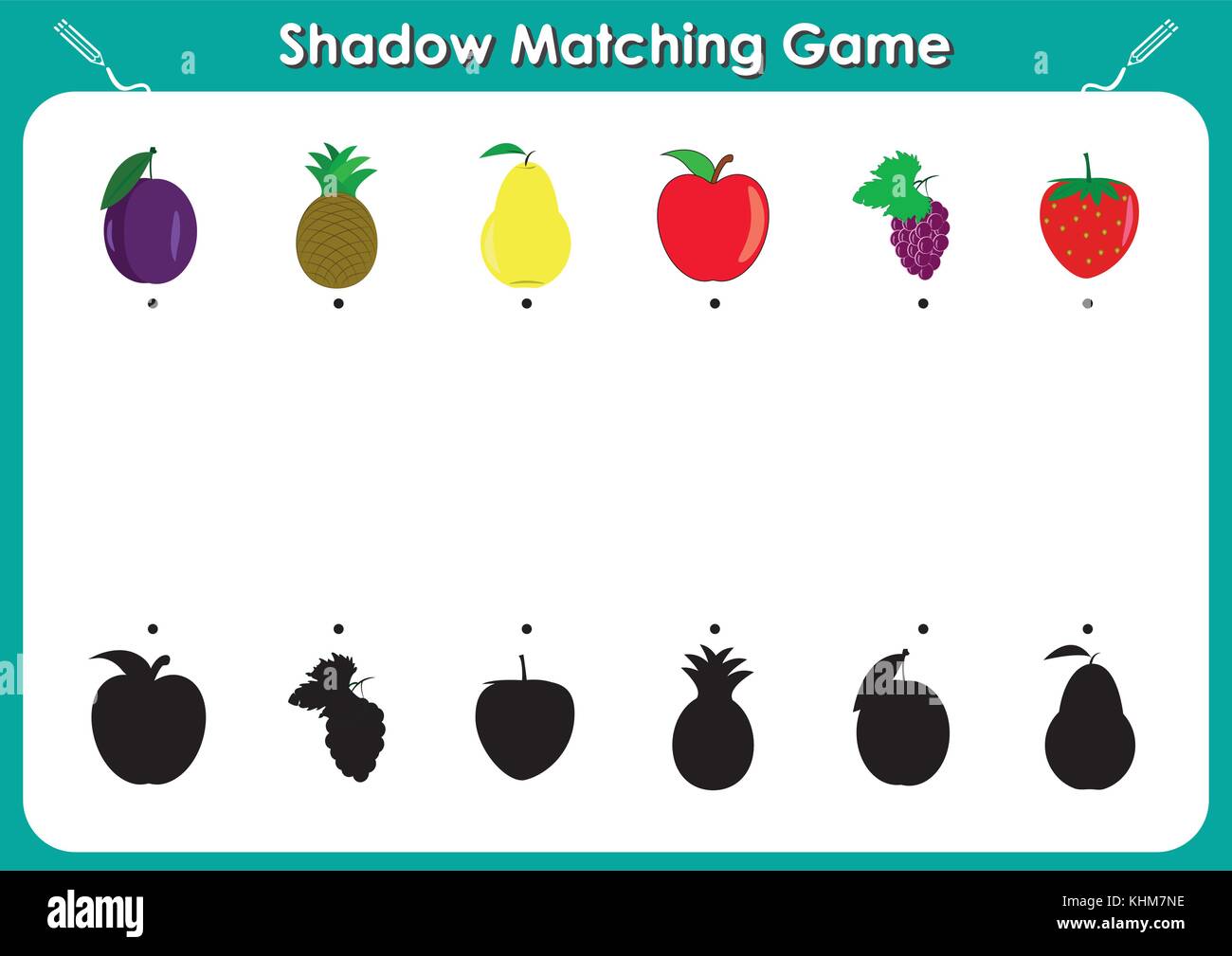 Shadow passende Spiel, Aktivität Seite für Kinder. Die richtige