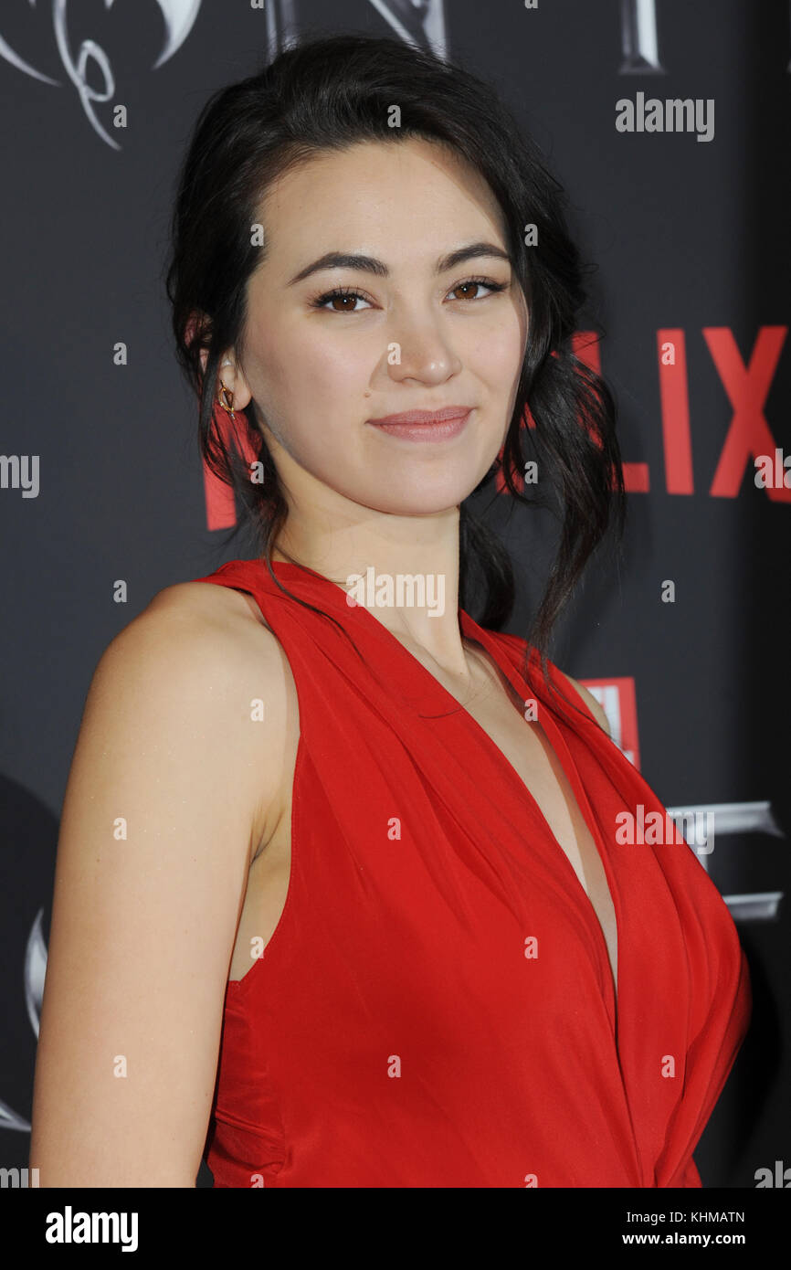 NEW YORK, NY – 15. MÄRZ: Jessica Henwick nimmt am 15. März 2017 an Marvels „Iron Fist“ New Yorker Vorführung im AMC Empire 25 Teil. Personen: Jessica Henwick Transmission Ref.: MNC76 Stockfoto