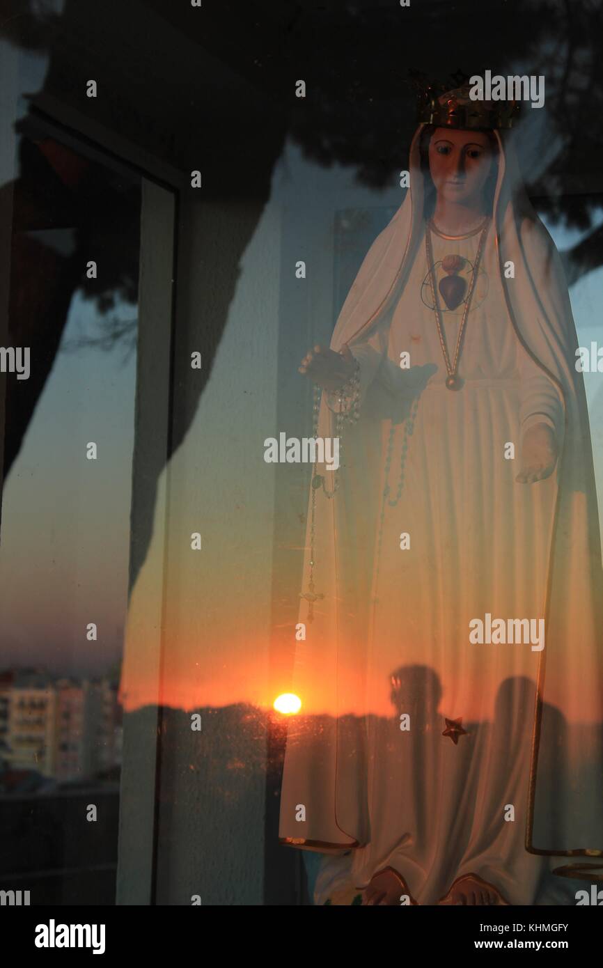 Jungfrau Maria, den Sonnenuntergang Stockfoto