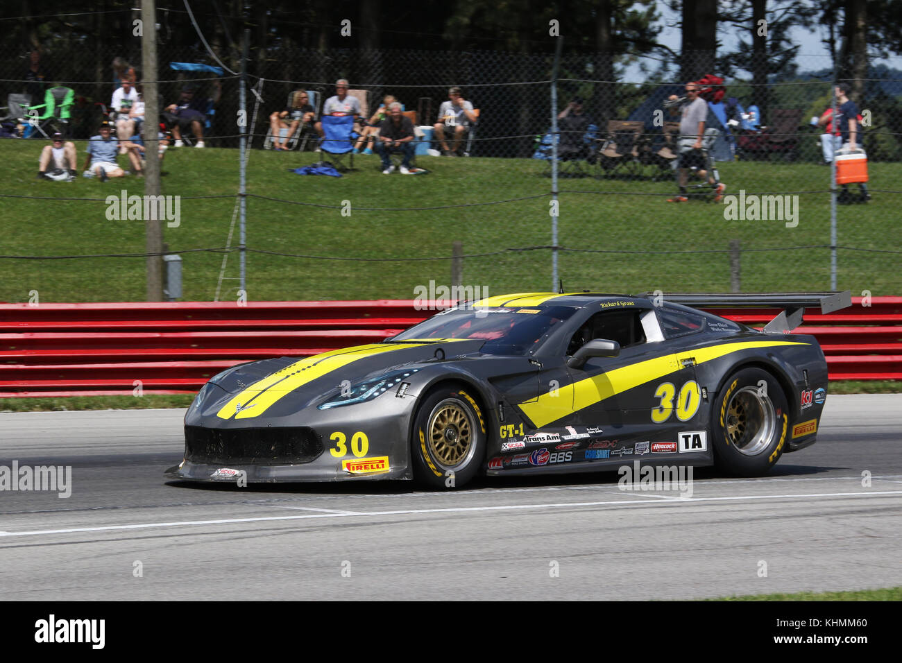 Auto 30. Chevrolet Corvette. Richard Grant, Treiber. Trans Am Serie Rennen. Mid-Ohio Sports Car Course. Lexington, Mansfield, Ohio, USA. Stockfoto