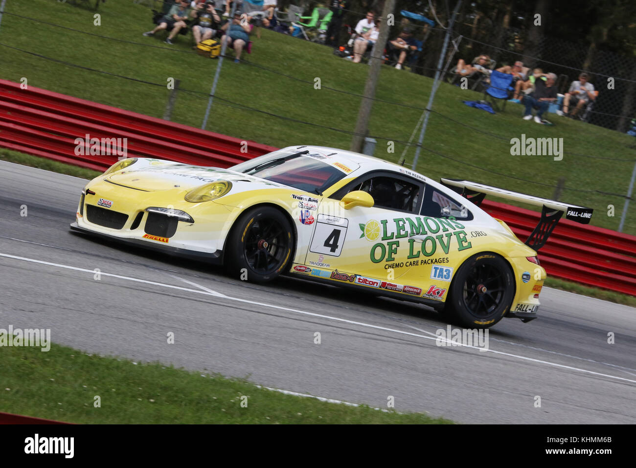 Auto 4. Porsche 911 GT3 Cup. Tim Kezman, Treiber. Trans Am Serie Rennen. Mid-Ohio Sports Car Course. Lexington, Mansfield, Ohio, USA. Stockfoto