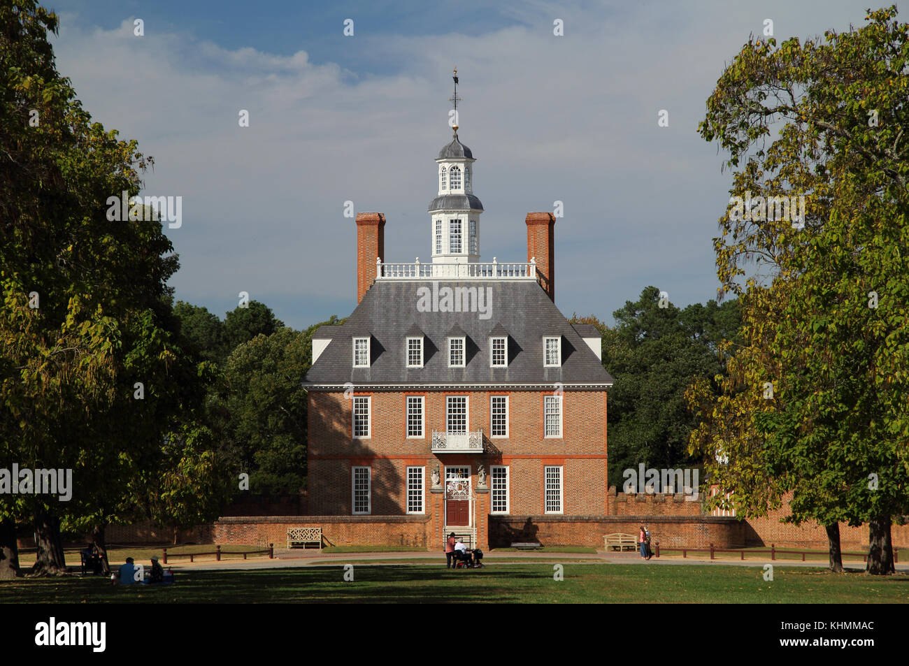 The Governor's Palace in Williamsburg, baute in den 1930er Jahren, als die offiziellen Residenz der königlichen Statthalter der Kolonie Virginia Stockfoto