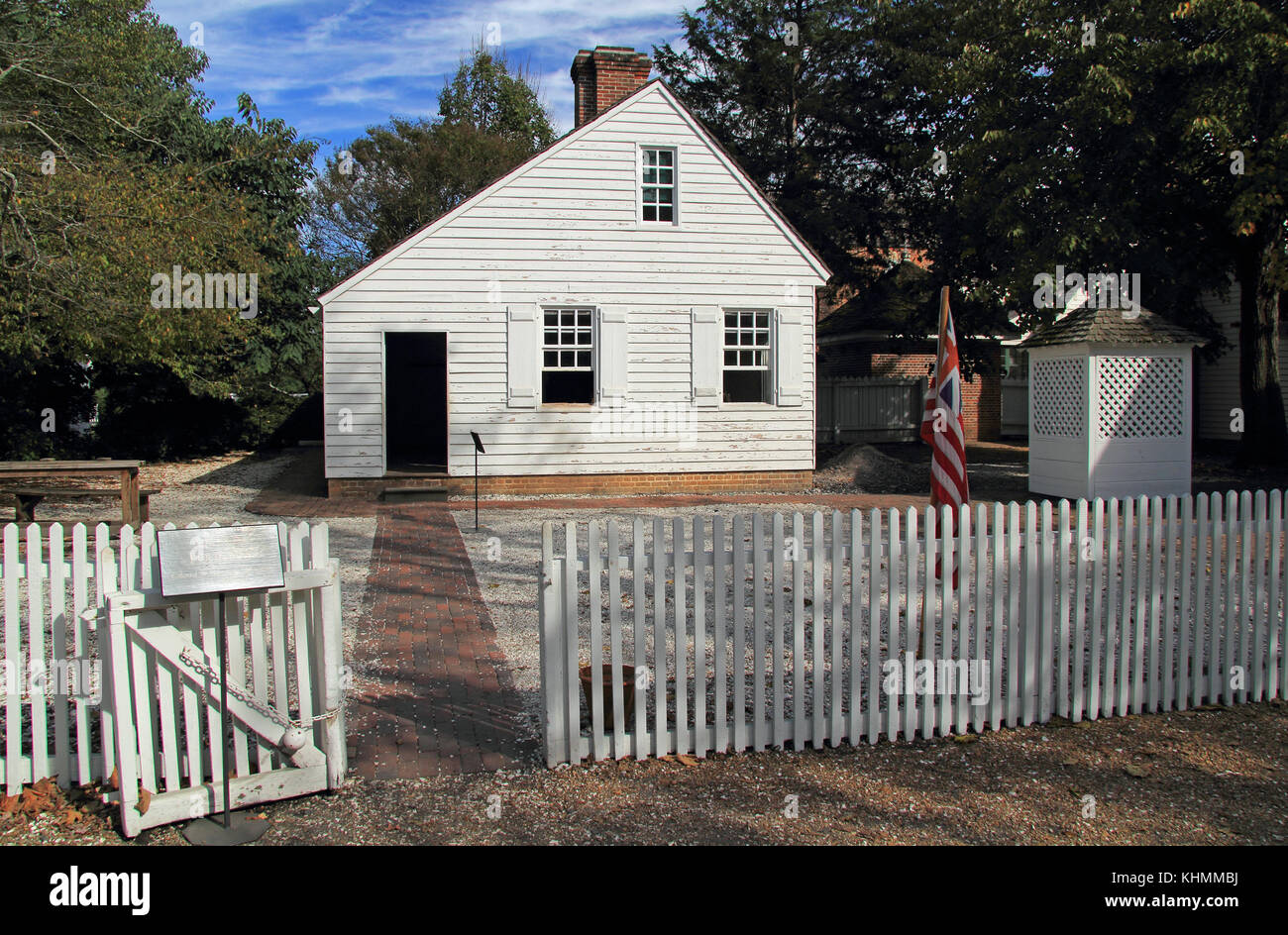 Die rekonstruierten James Geddy Foundry bietet Besuchern einen Einblick in die Metallindustrie in Colonial Williamsburg in Virginia Stockfoto