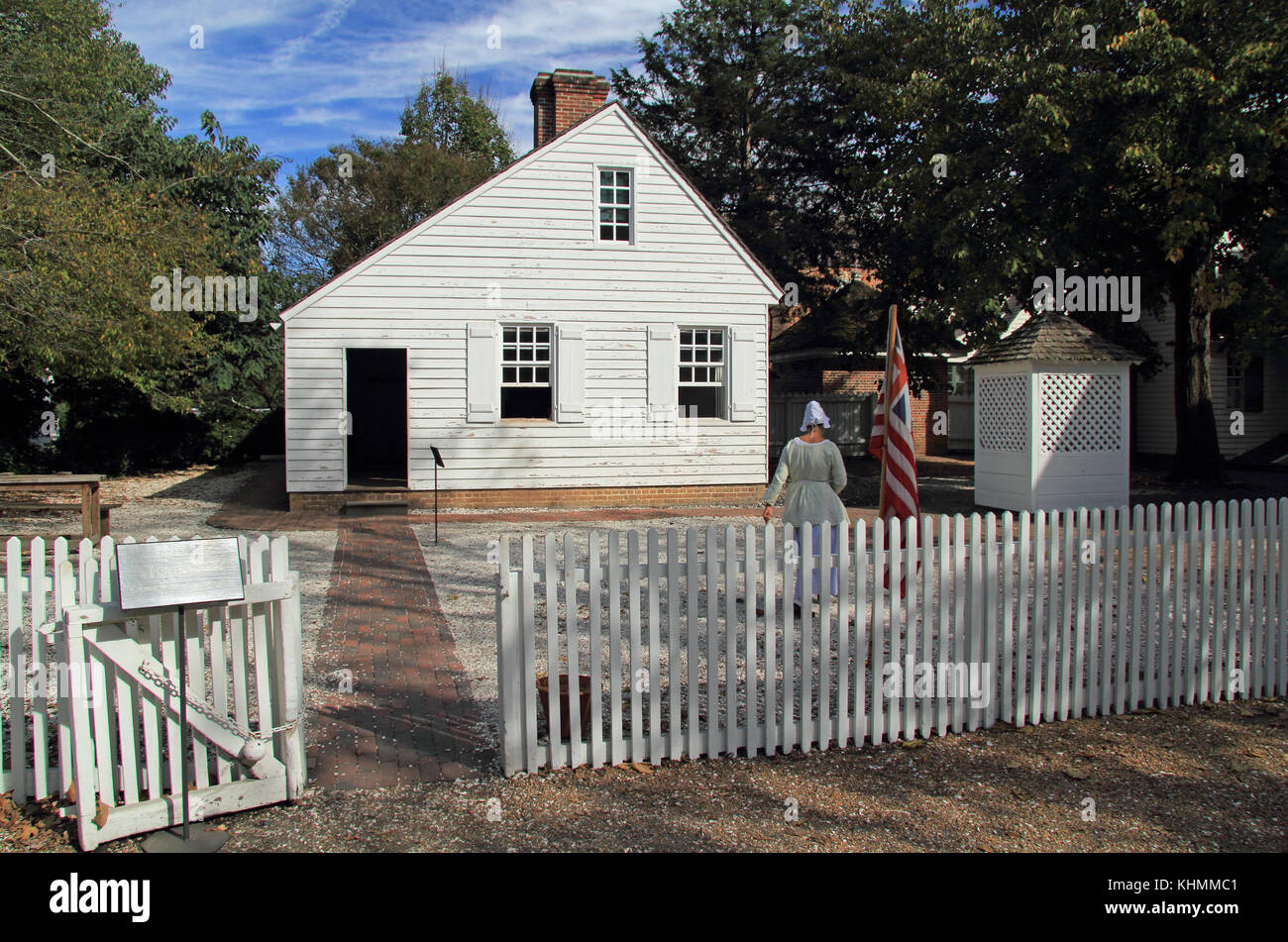 Die rekonstruierten James Geddy Foundry bietet Besuchern einen Einblick in die Metallindustrie in Colonial Williamsburg in Virginia Stockfoto