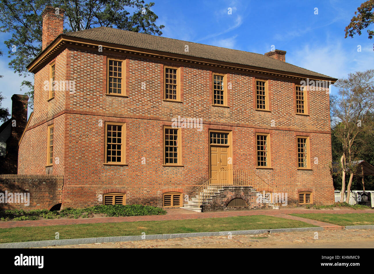 Der georgianische Architektur, die imposante Ludwell-Paradise in Williamsburg war als Stadthaus von wohlhabenden Pflanzmaschine-Politiker Philip Ludwell III. gebaut Stockfoto