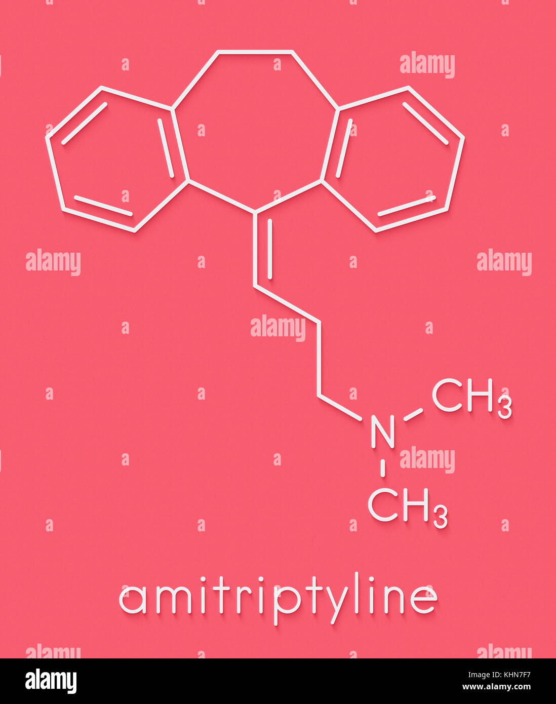 Amitryptilin trizyklischen Antidepressivum Medikament Molekül in der Behandlung der Depression eingesetzt. Skelettmuskulatur Formel. Stockfoto