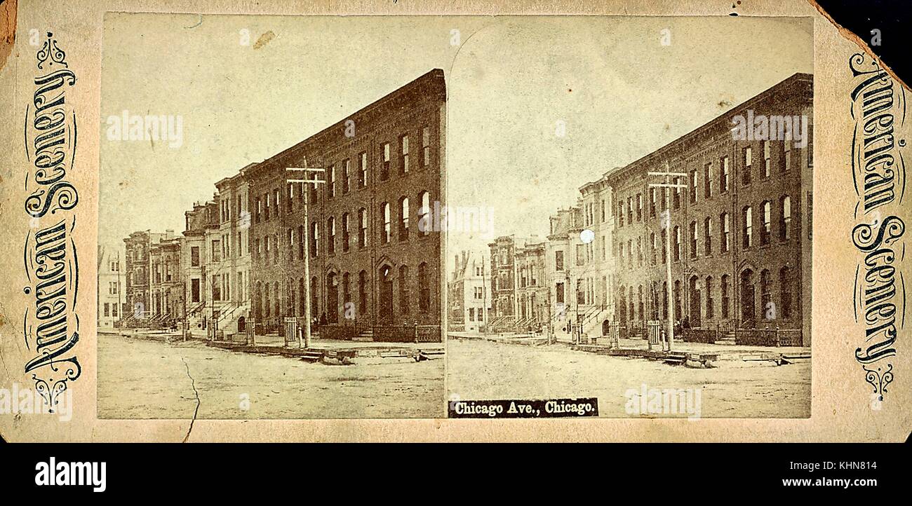 Chicago Ave, Chicago, Illinois, 1896. Aus der New York Public Library. Stockfoto