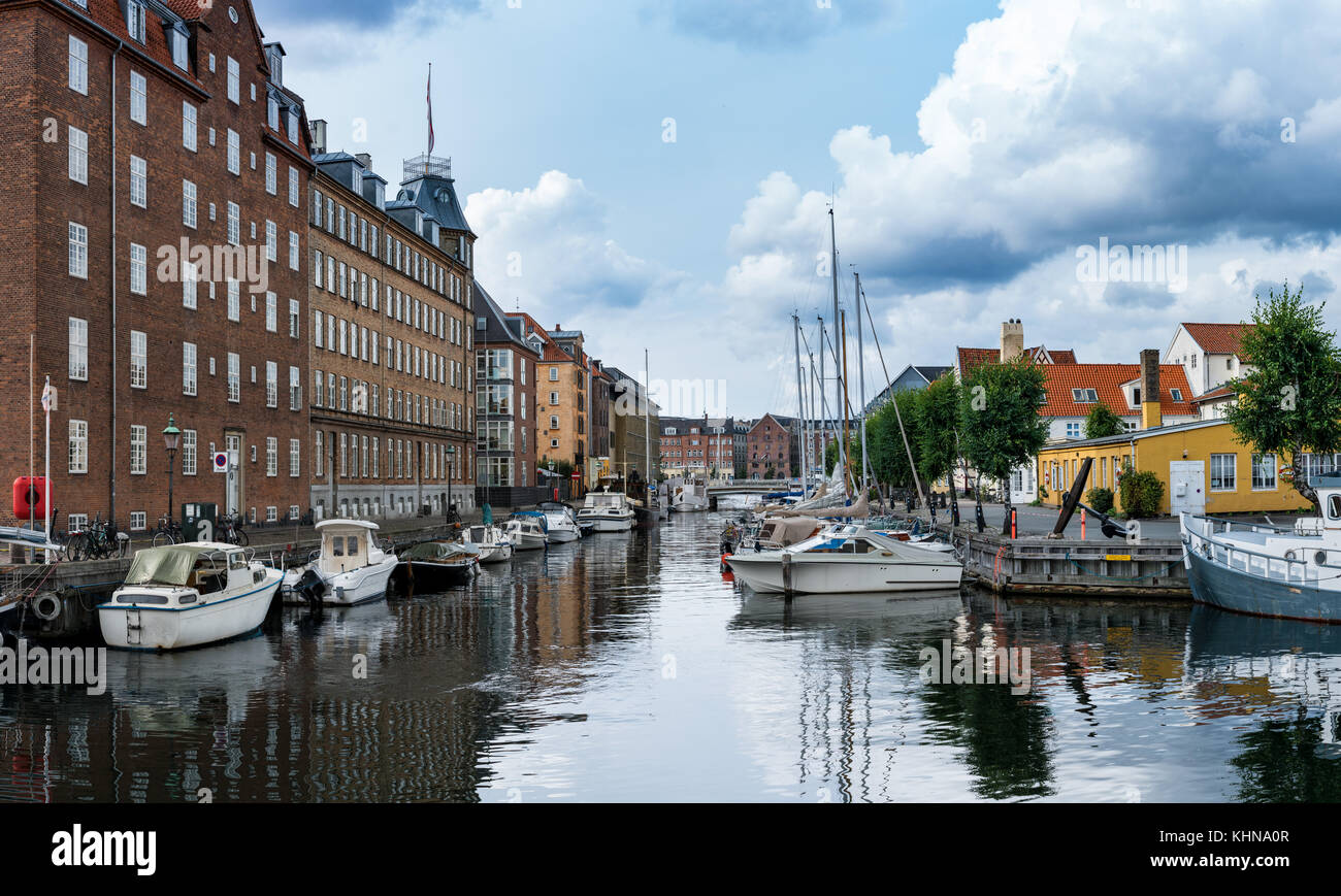 Christianshavns Kanal in Kopenhagen Dänemark Stockfoto