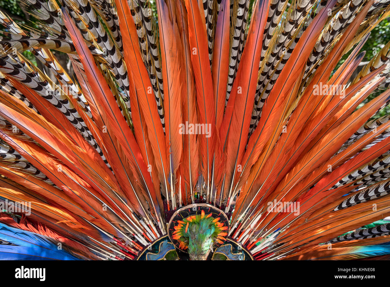 Mexikanischen indigenen handgefertigte bunte Kopfbedeckung closeup in San Miguel de Allende Stockfoto