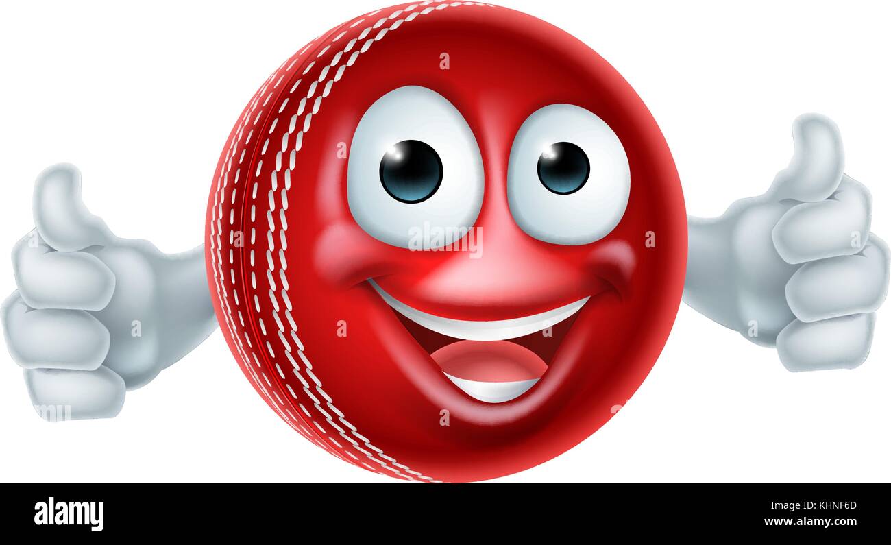 Cricket Cartoon Charakter Ball Stock Vektor