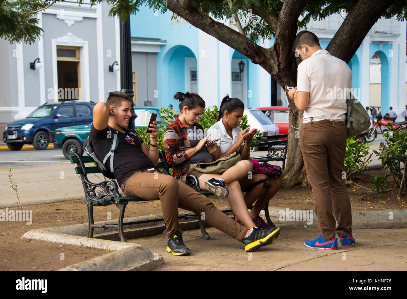 Mit Wifi Internetzugang in Cienfuegos, Kuba Stockfoto