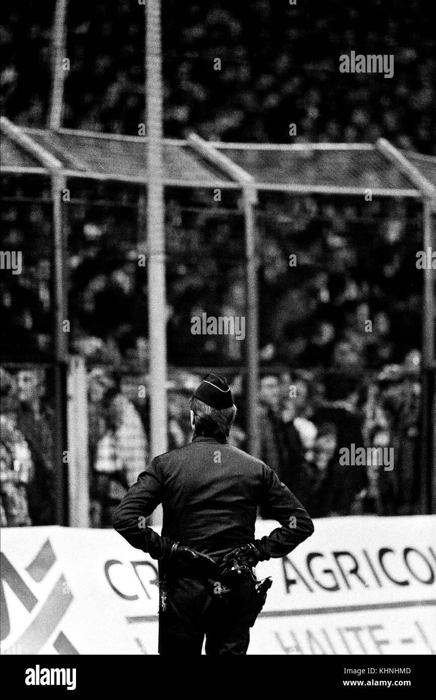 Fußball: Saint-Etienne gegen Lyon, ein Derby unter schwerer Polizeikontrolle, Saint-Etienne, Lyon Stockfoto