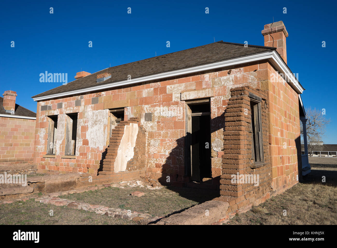 Kalkstein Armee Baracke in Fort Davis texas Ruine Stockfoto