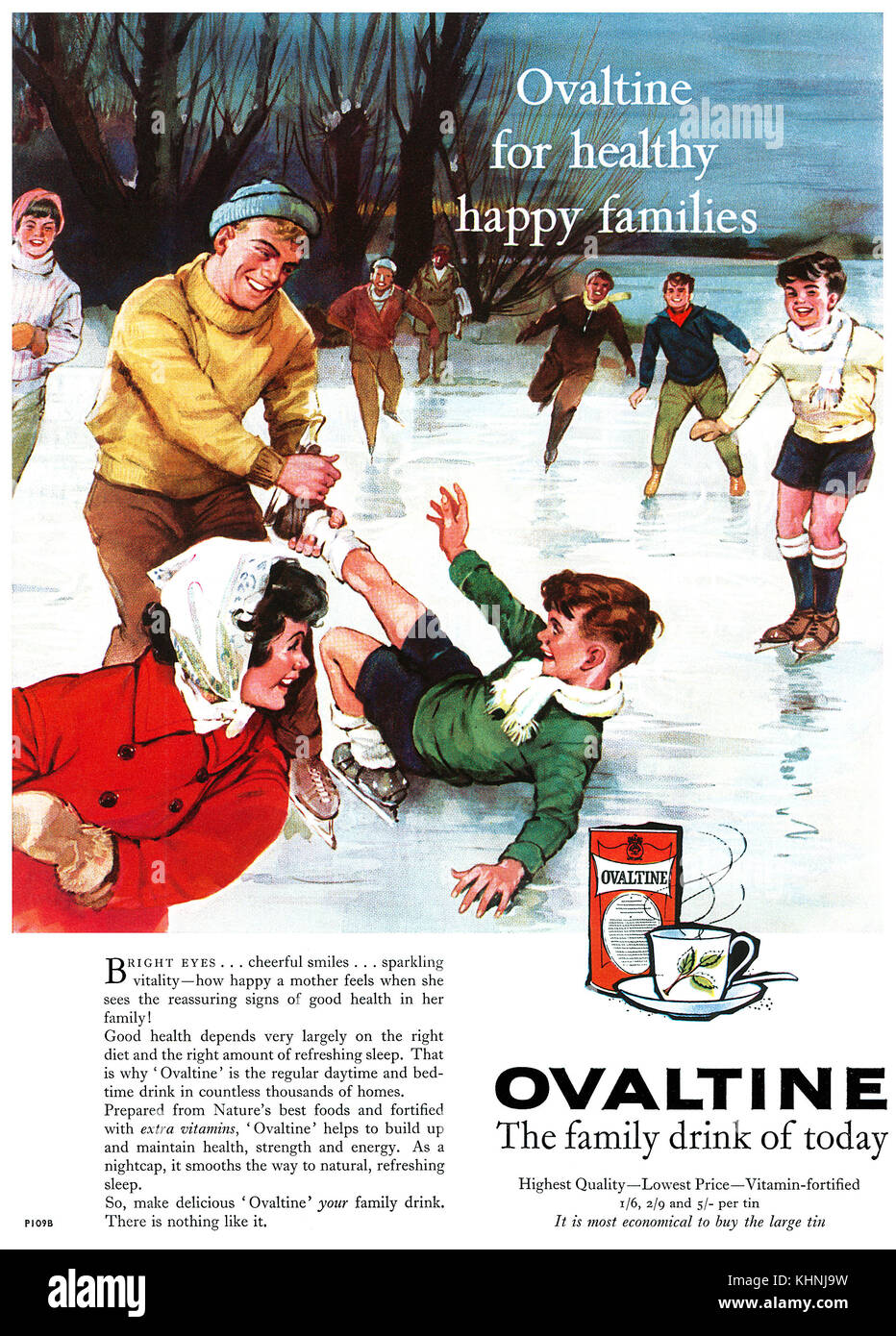 1962 britischen Werbung für Ovomaltine. Stockfoto