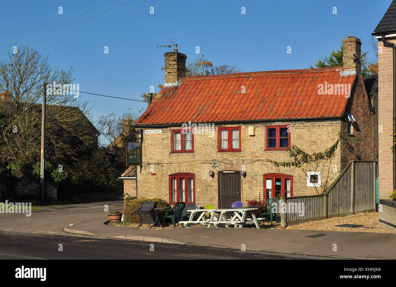 The Plough Inn, ein wenig Downham, in der Nähe von Ely, Cambridgeshire, England, Großbritannien Stockfoto